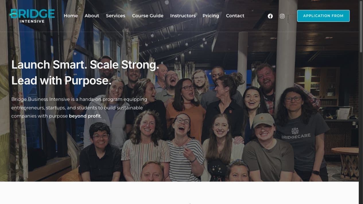 Bridge Intensive — Business Program Website website screenshot